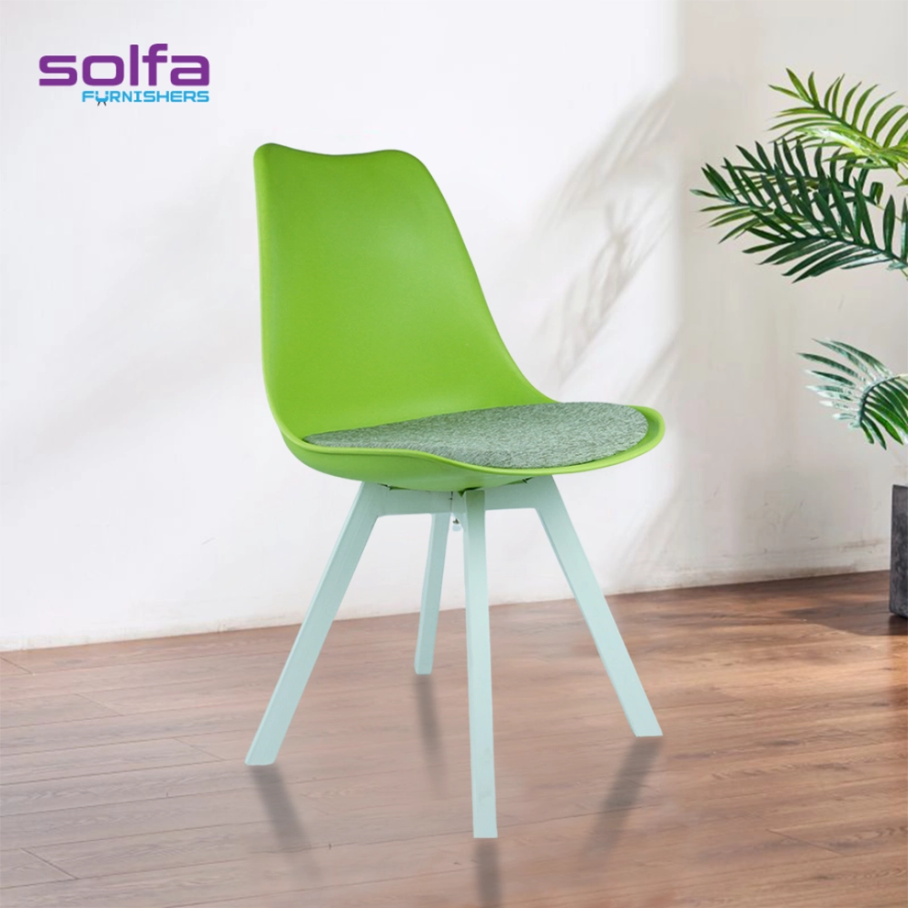 Heavy Duty Tulip Chair White Stand - Green